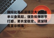 爱游戏-国际比赛日亚特兰大调整名单以备英超，强势反弹环节打磨，更衣室稳定，资深球员宣示担当的简单介绍